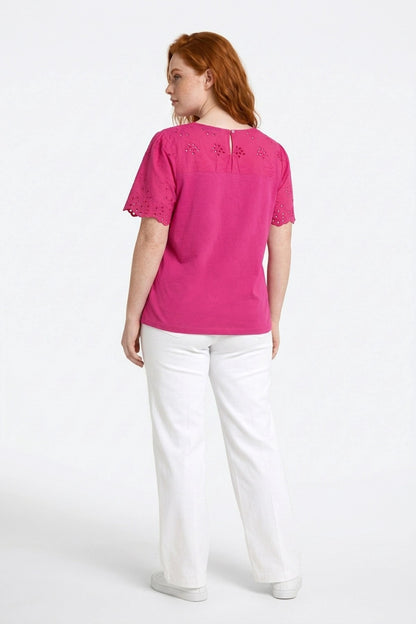 Verzierte Rundhalsbluse