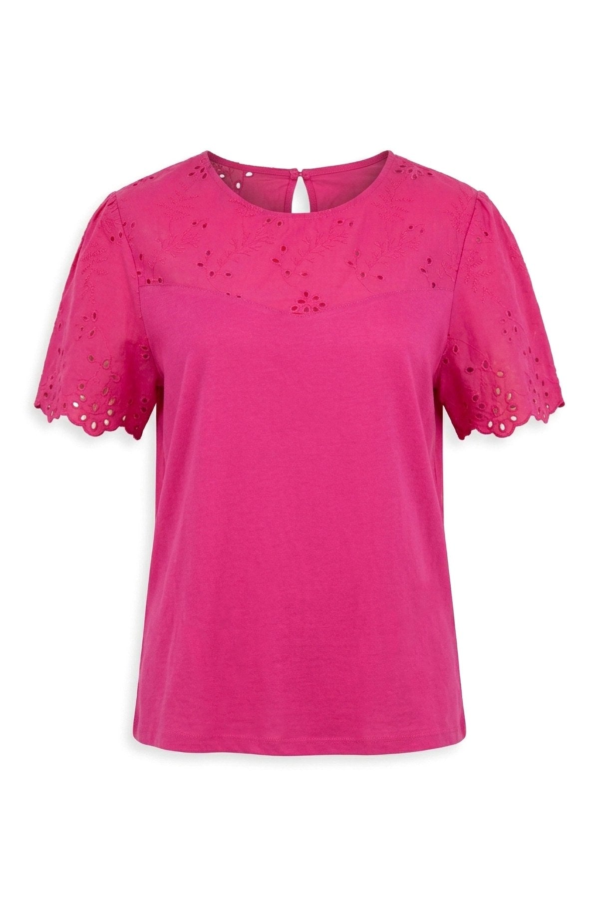 Verzierte Rundhalsbluse