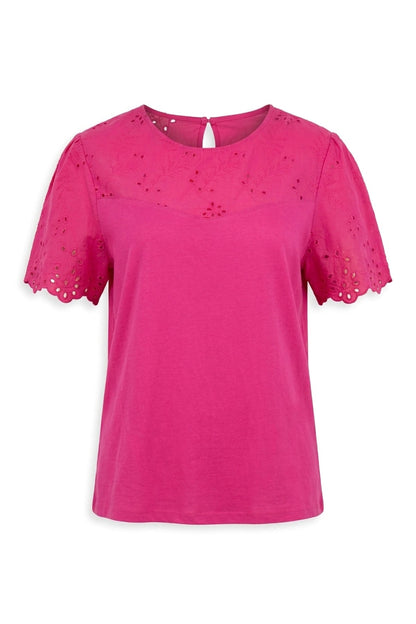 Verzierte Rundhalsbluse