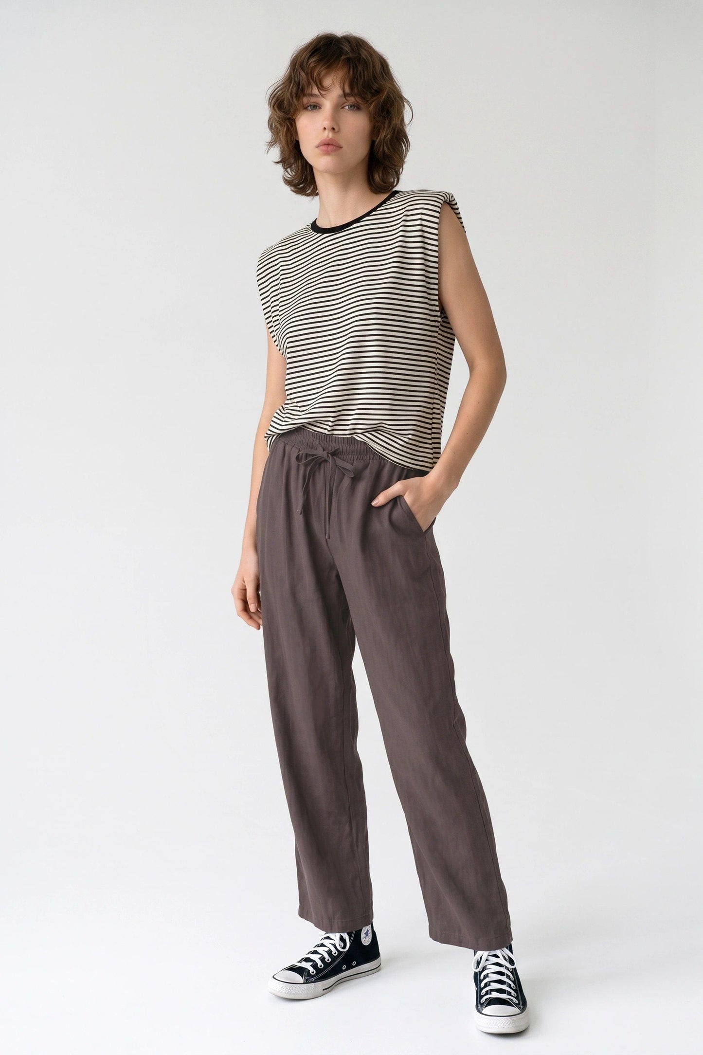 Weite Hosen mit weitem Bein