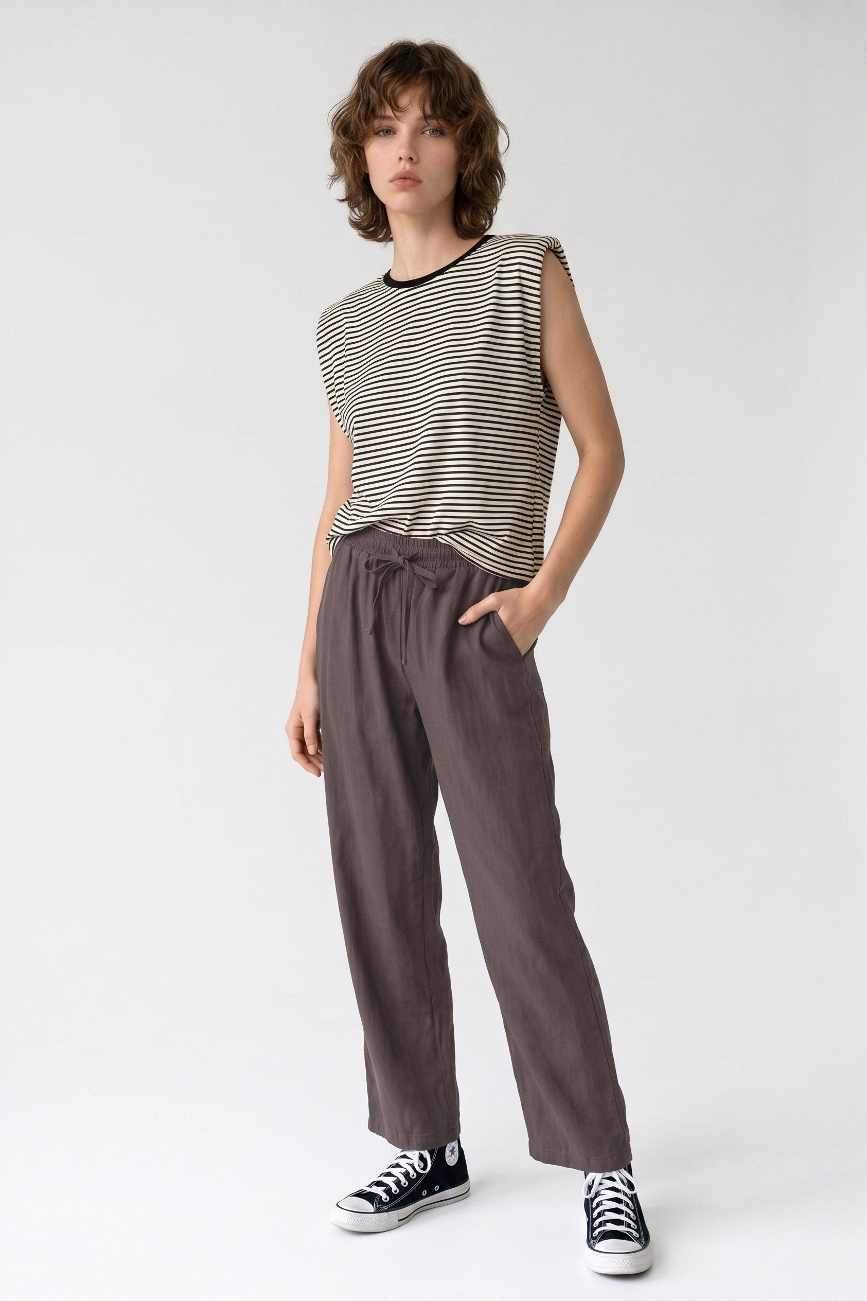 Weite Hosen mit weitem Bein