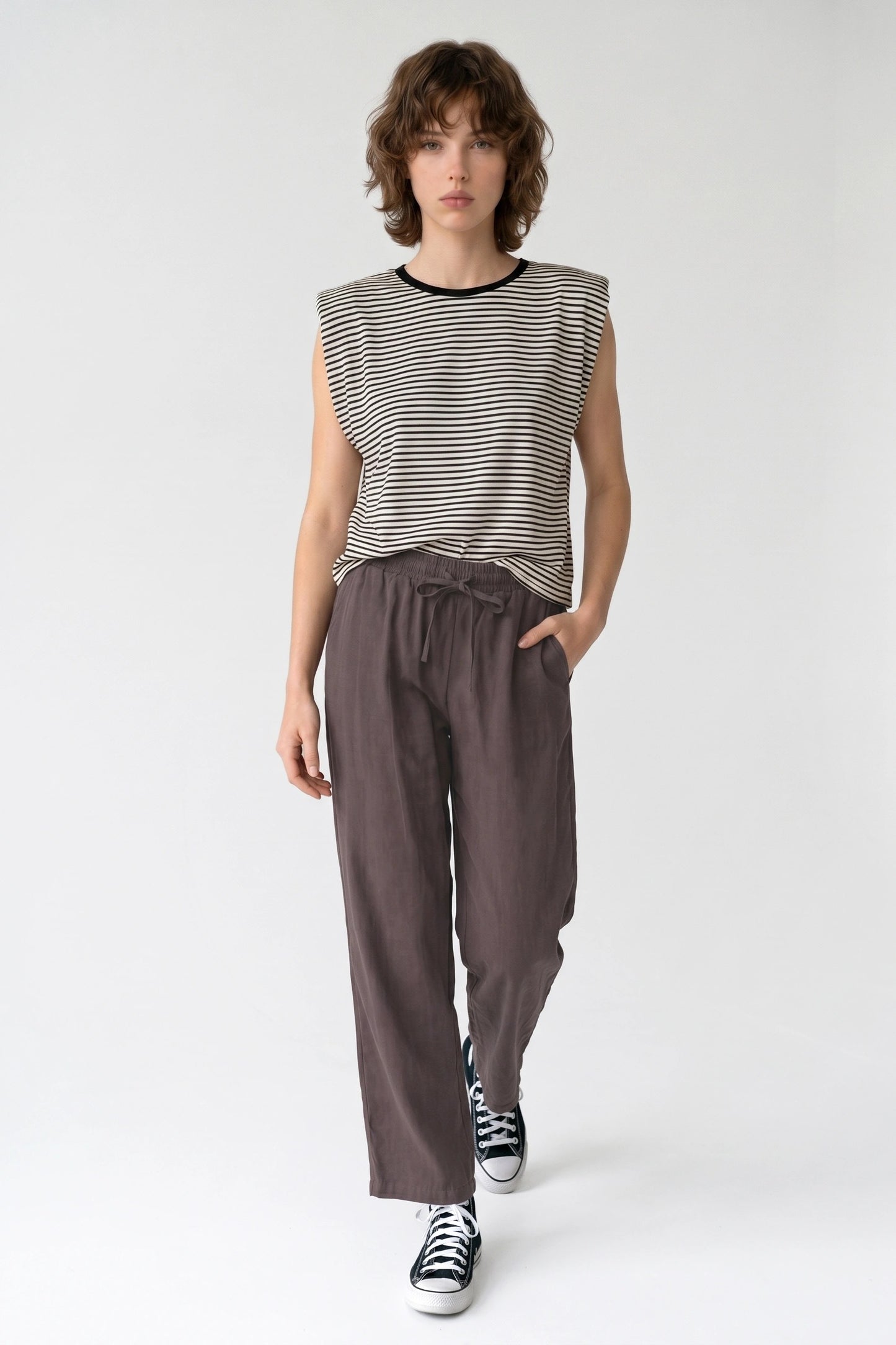 Weite Hosen mit weitem Bein