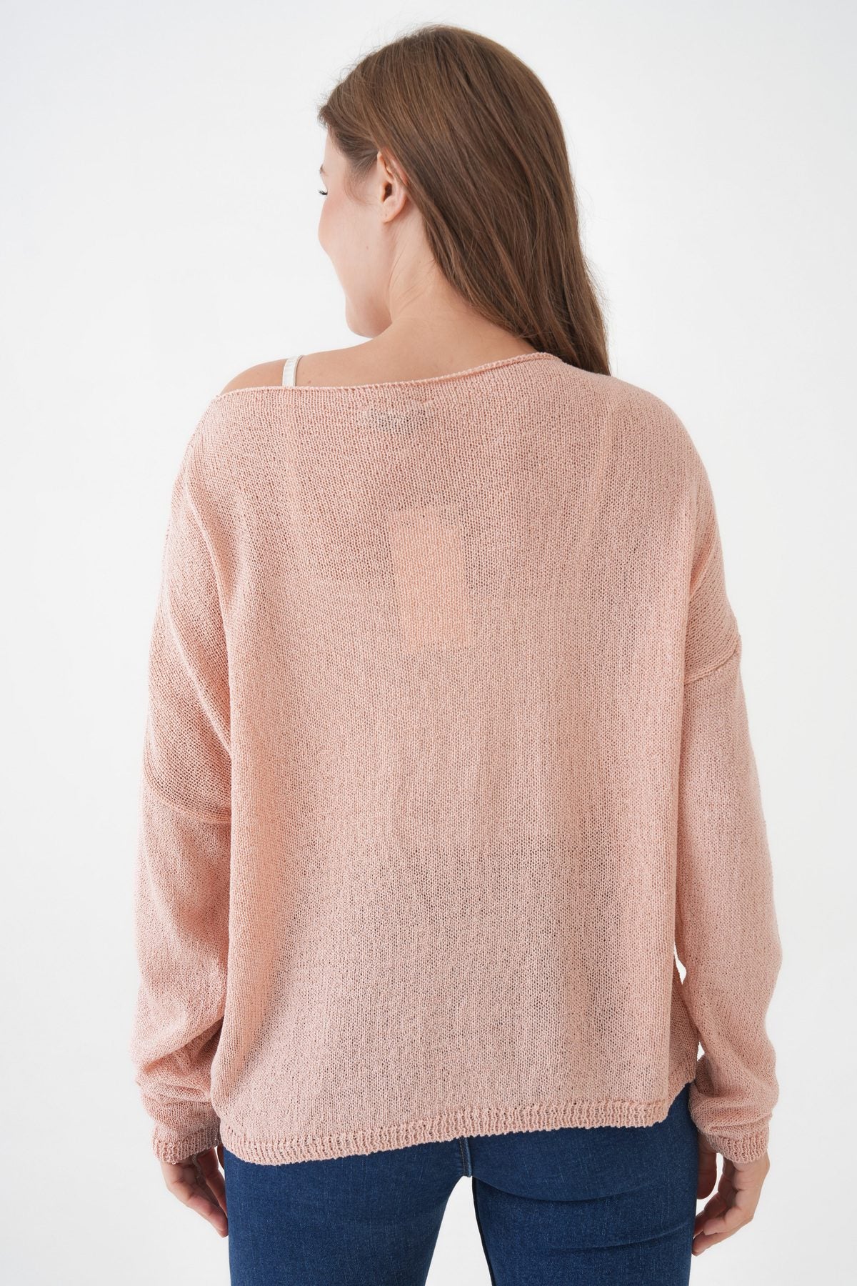 Oversize-Pullover mit breitem Kragen