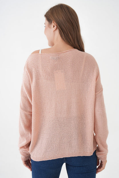 Oversize-Pullover mit breitem Kragen