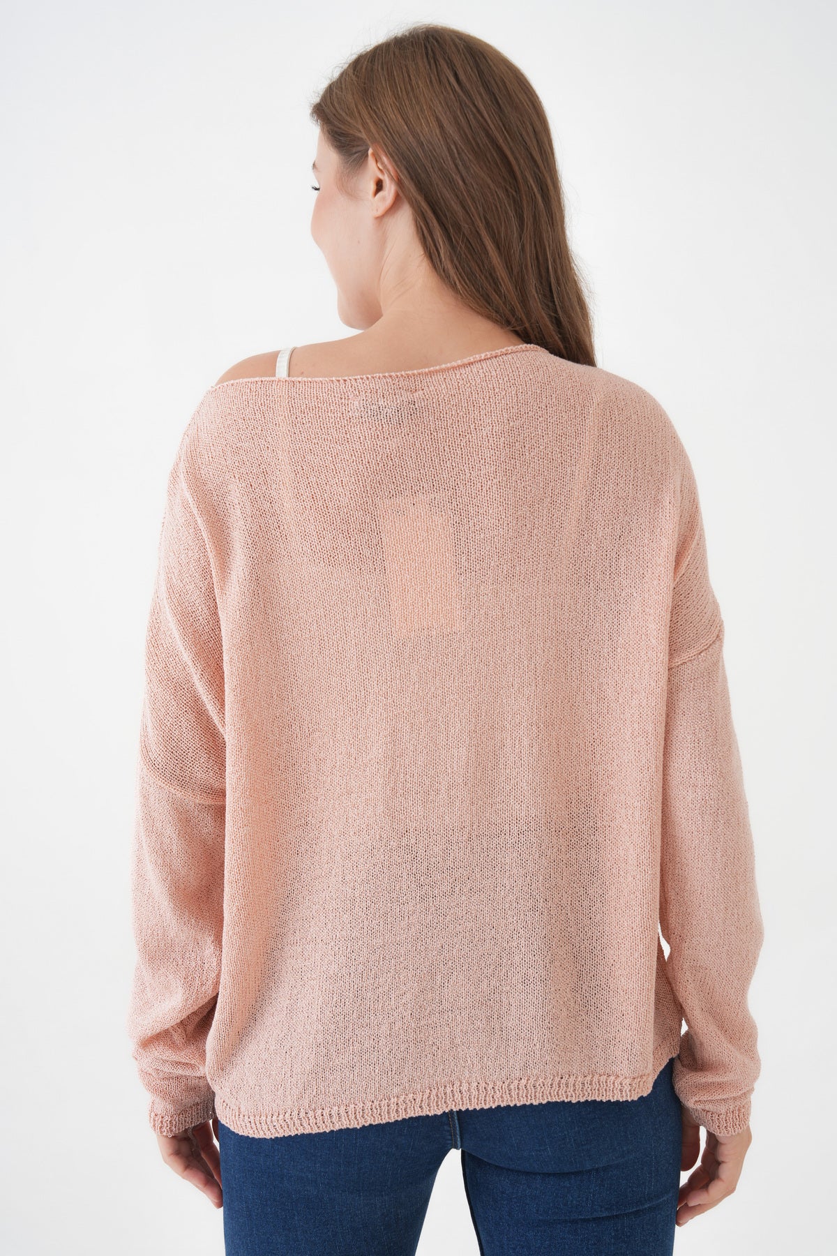 Oversize-Pullover mit breitem Kragen
