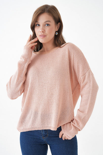 Oversize-Pullover mit breitem Kragen