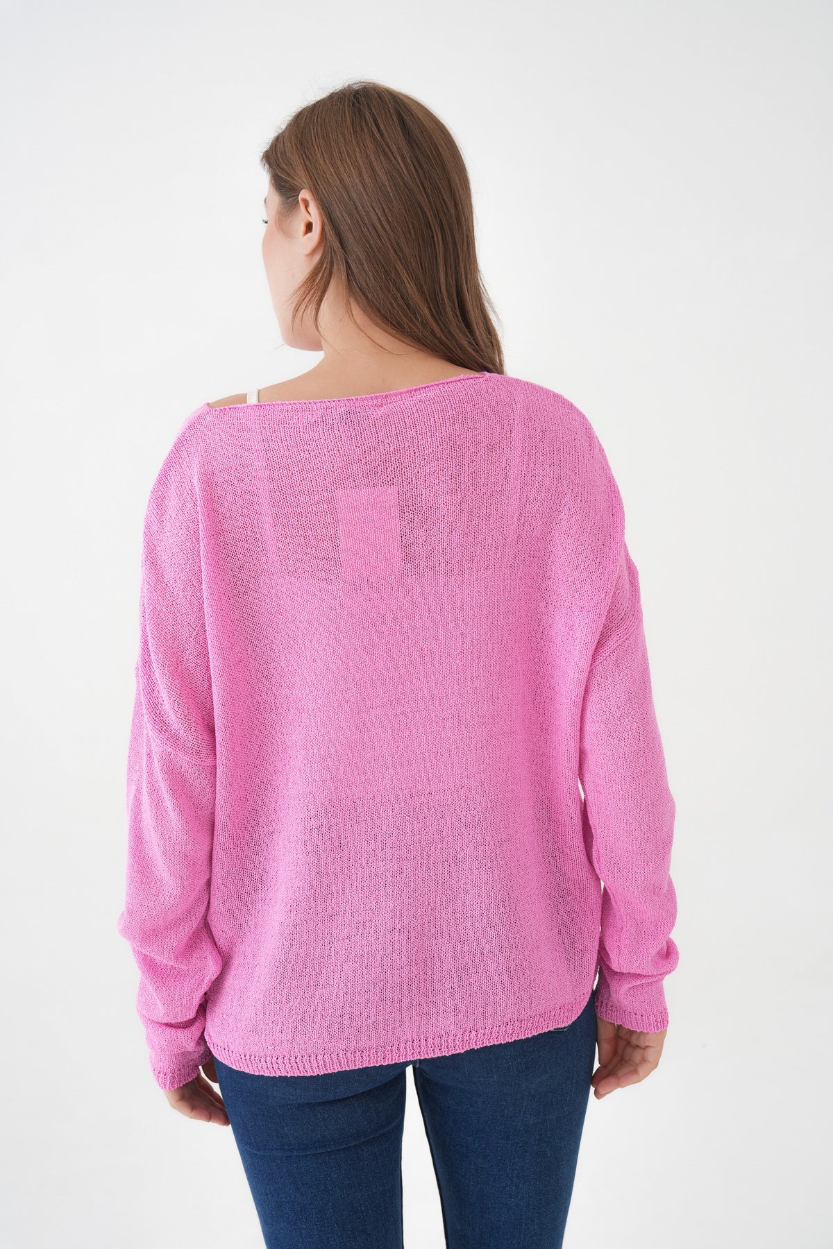 Oversize-Pullover mit breitem Kragen