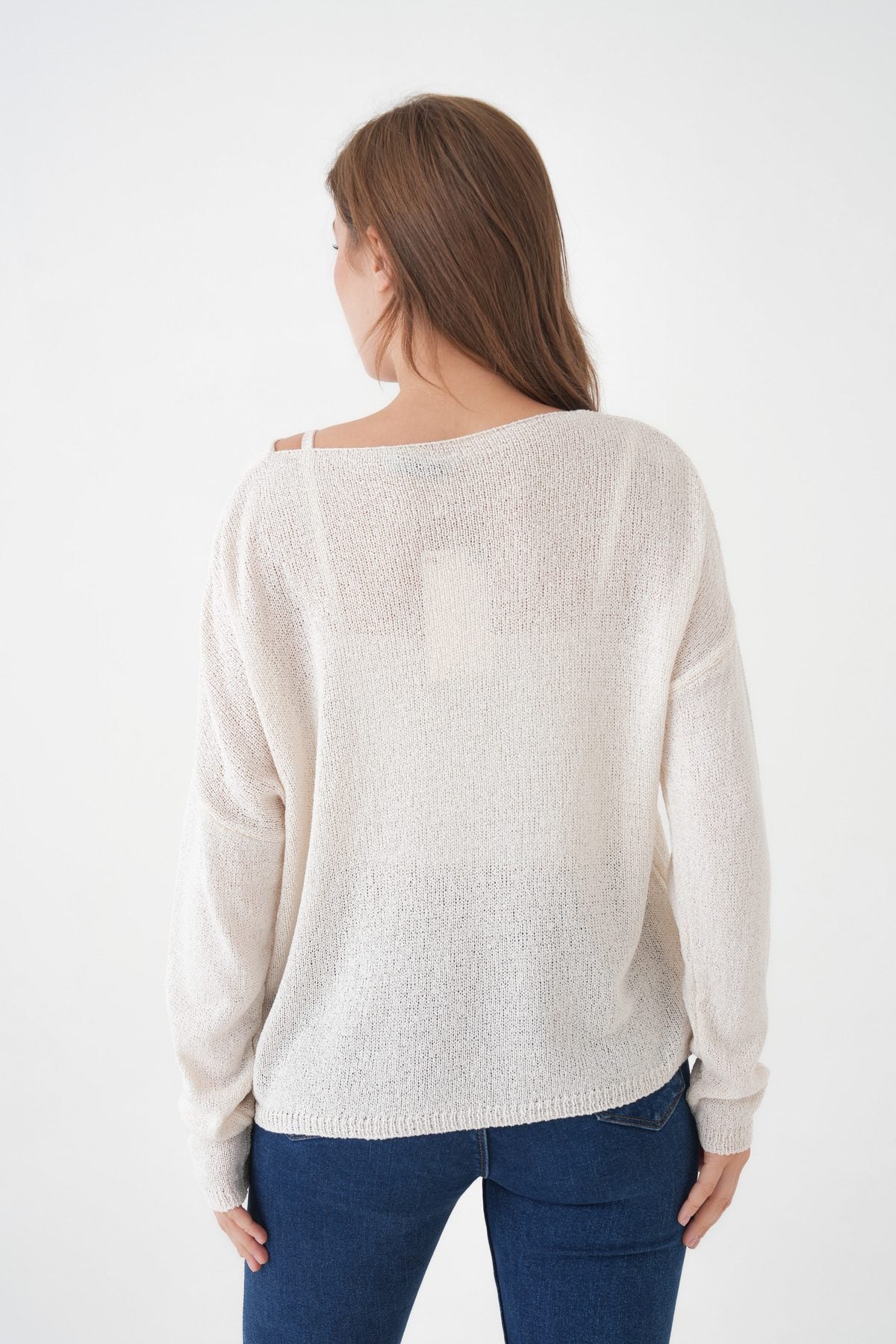 Oversize-Pullover mit breitem Kragen