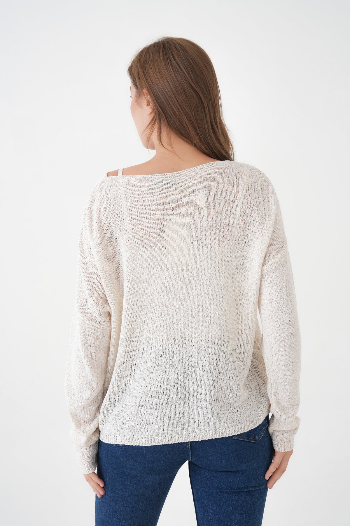 Oversize-Pullover mit breitem Kragen