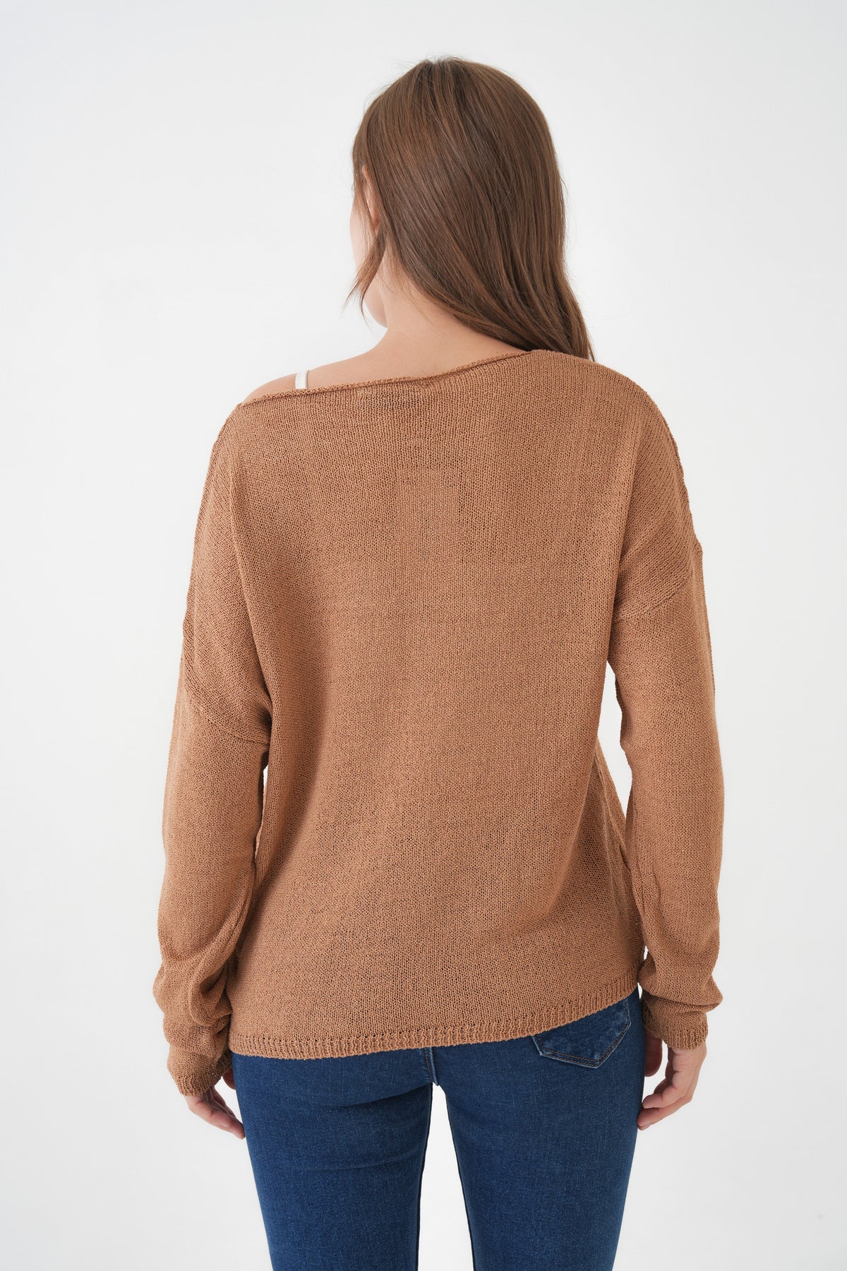 Oversize-Pullover mit breitem Kragen