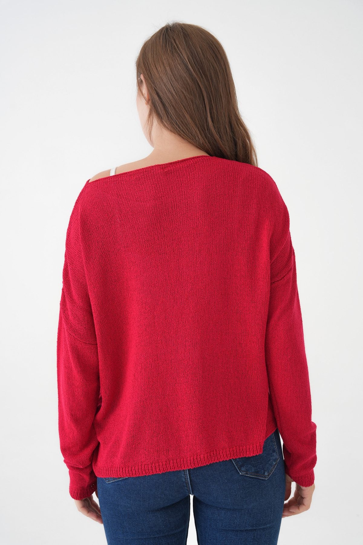 Oversize-Pullover mit breitem Kragen