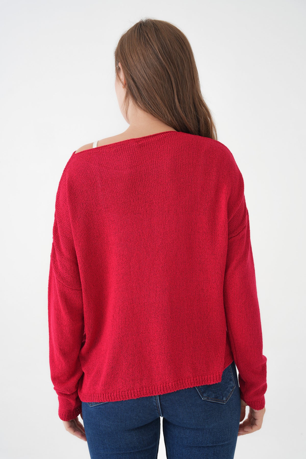 Oversize-Pullover mit breitem Kragen