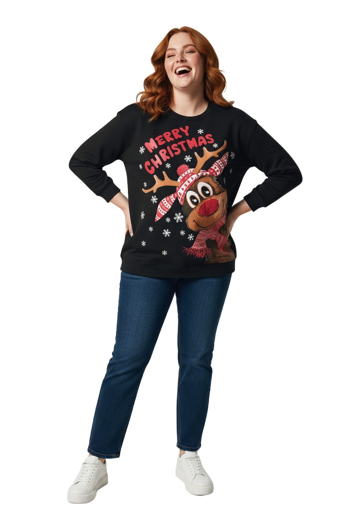 Sweatshirt mit Hirschmuster
