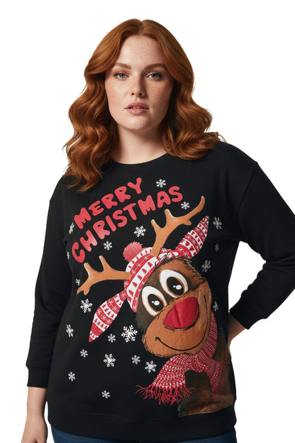 Sweatshirt mit Hirschmuster