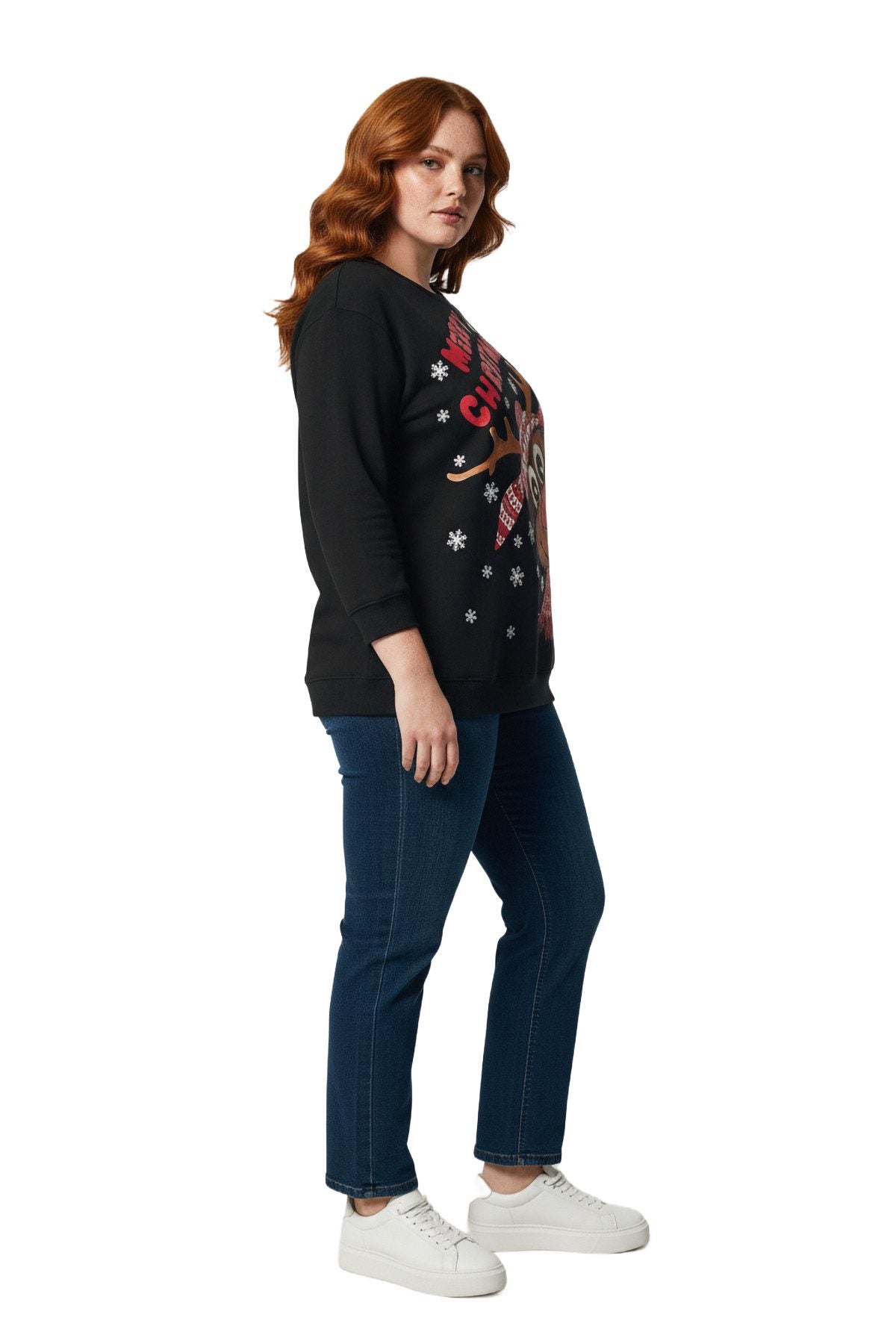 Sweatshirt mit Hirschmuster