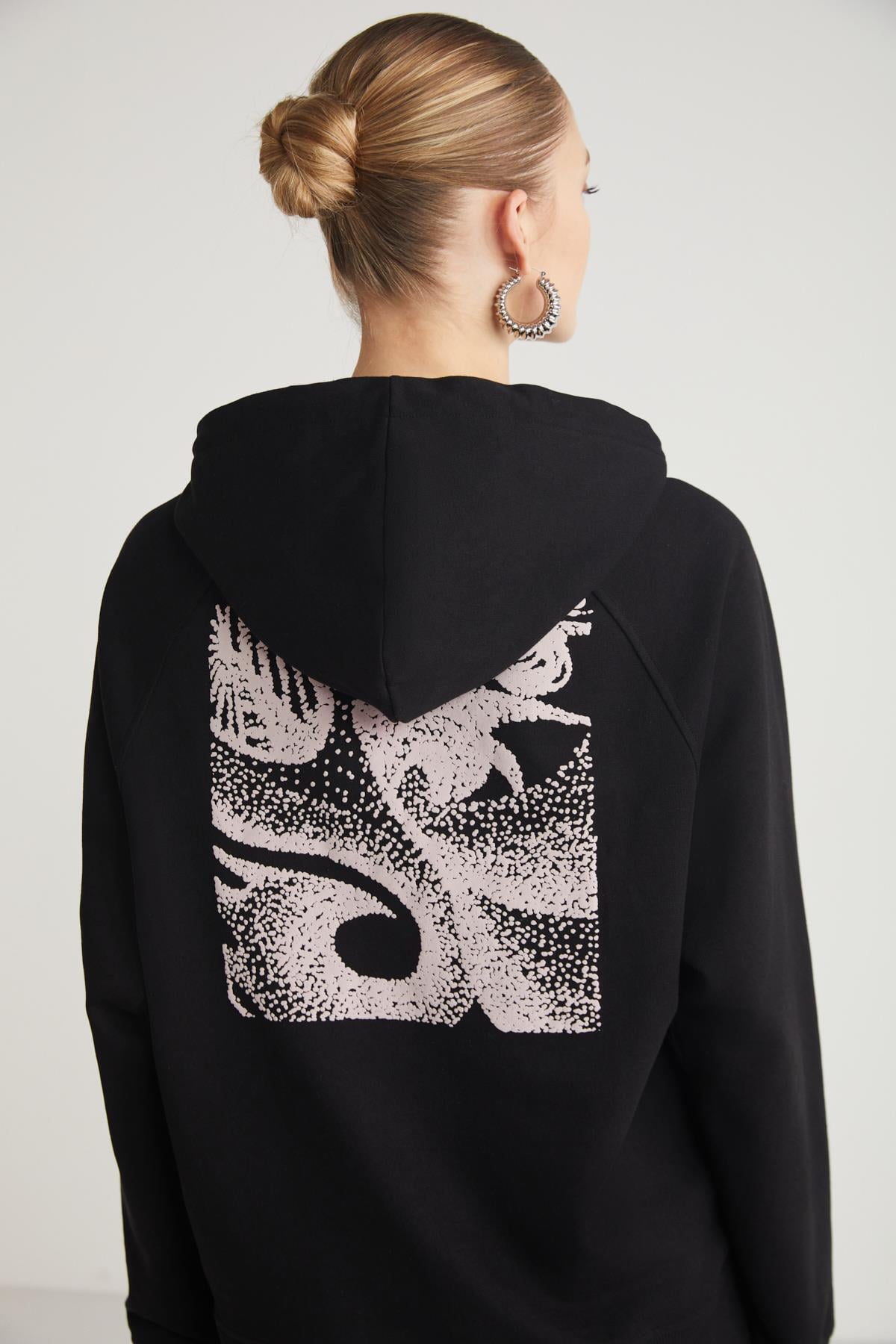 ETHIQUET GLACE Damen Kapuzensweatshirt Schwarz