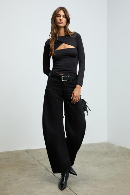 GLINT Damen Figurbetonte Stretch Bluse