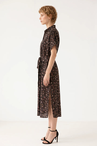 Blumen Kleid mit Taillengürtel