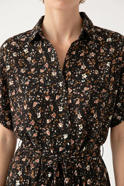 Blumen Kleid mit Taillengürtel