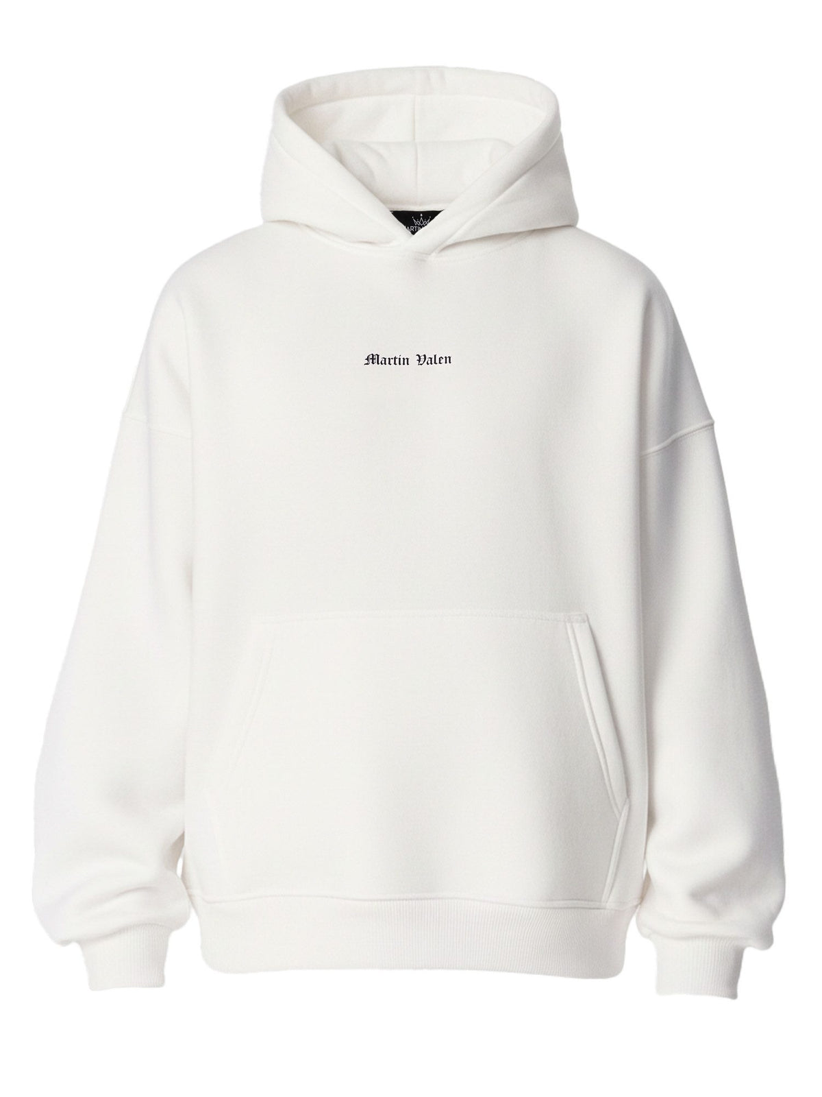 Tiefe Gothic Schwarzer Kapuzenpullover mit Applikationsflicken - Groß