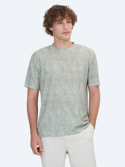 Grünes Bedrucktes Baumwoll-T-Shirt