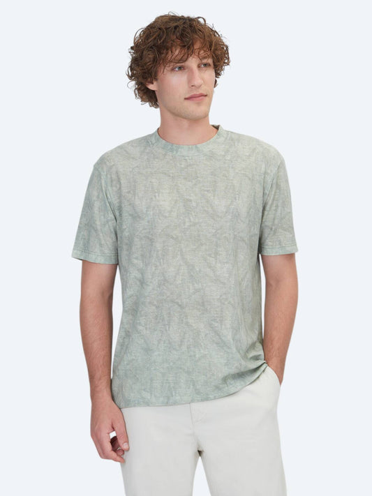 Grünes Bedrucktes Baumwoll-T-Shirt