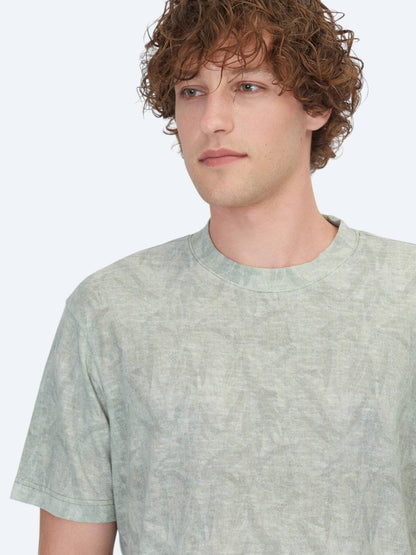 Grünes Bedrucktes Baumwoll-T-Shirt
