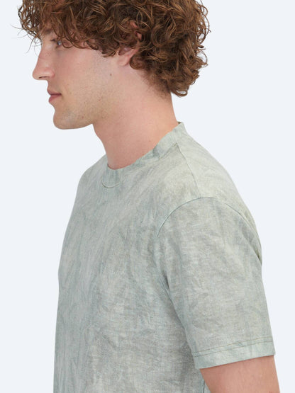 Grünes Bedrucktes Baumwoll-T-Shirt