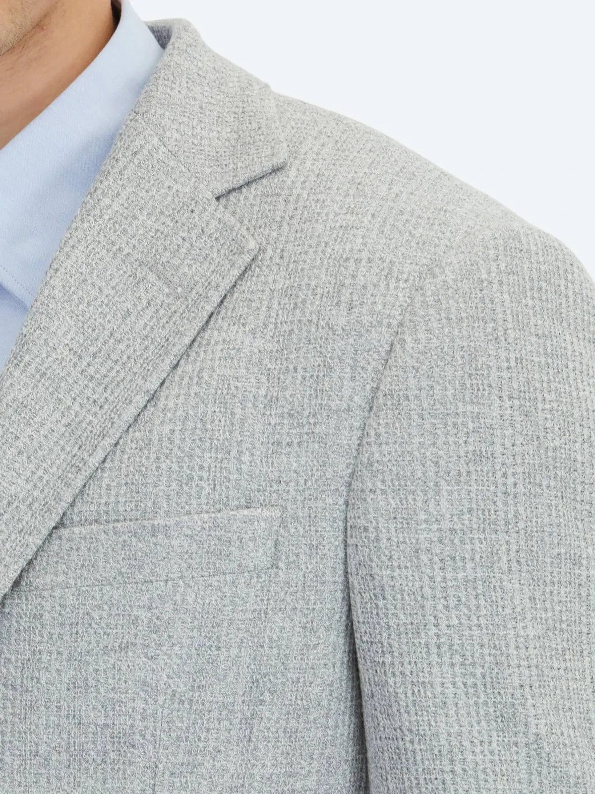 Grau karierte Modern Fit Baumwollmischung Jacke