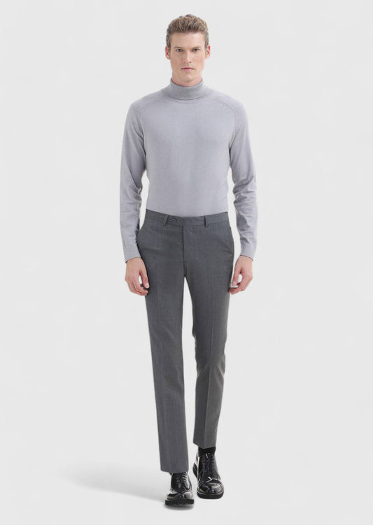 Graue Moderne Passform Wollhose