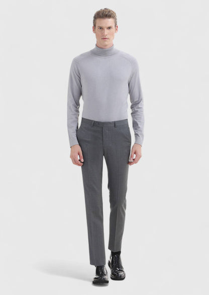 Graue Moderne Passform Wollhose