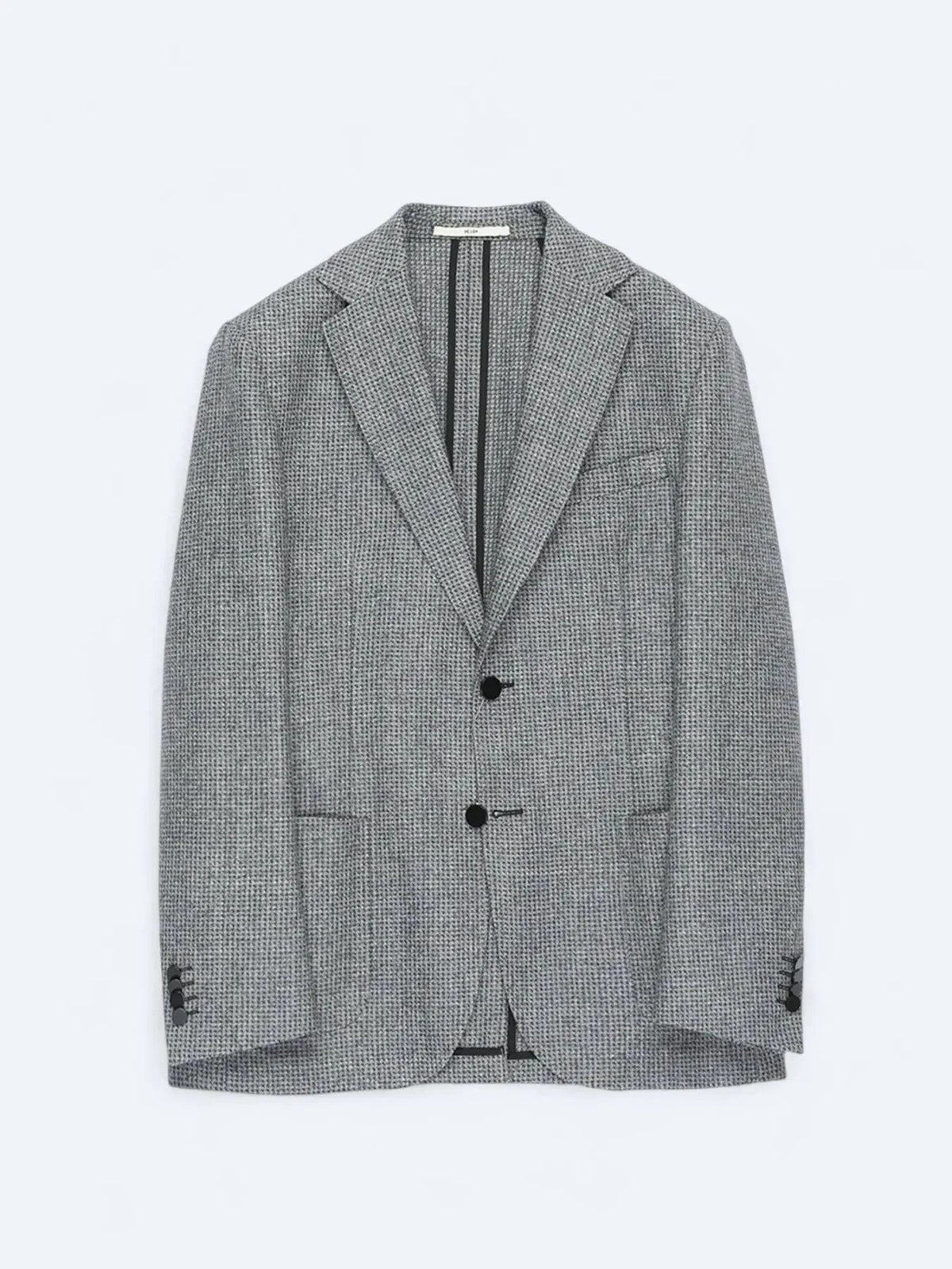 Grau Modern Fit Wollmischjacke