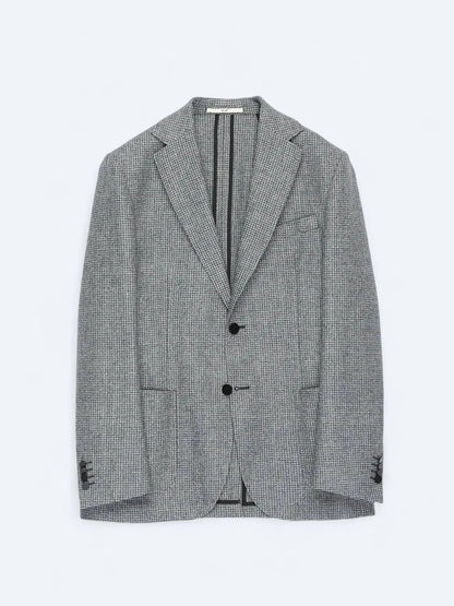 Grau Modern Fit Wollmischjacke