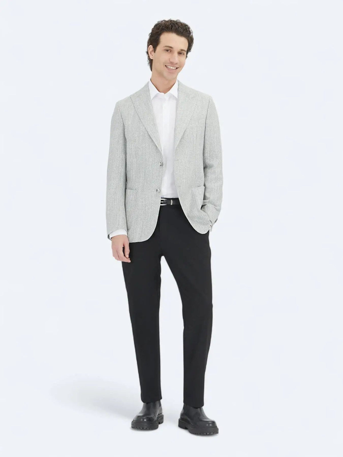 Grau gemusterte moderne Passform Jacke