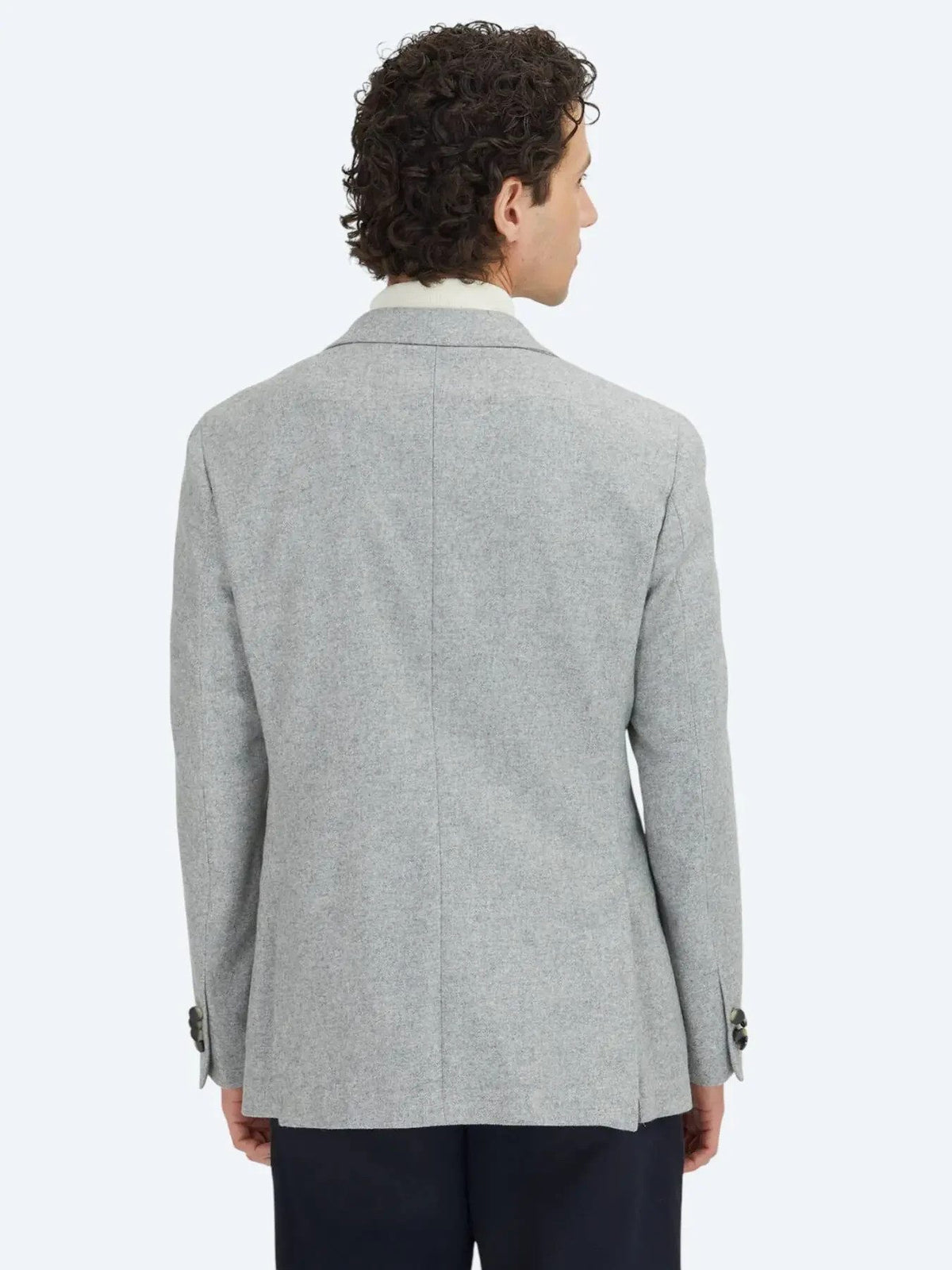 Grau gemusterte Modern Fit Wolljacke