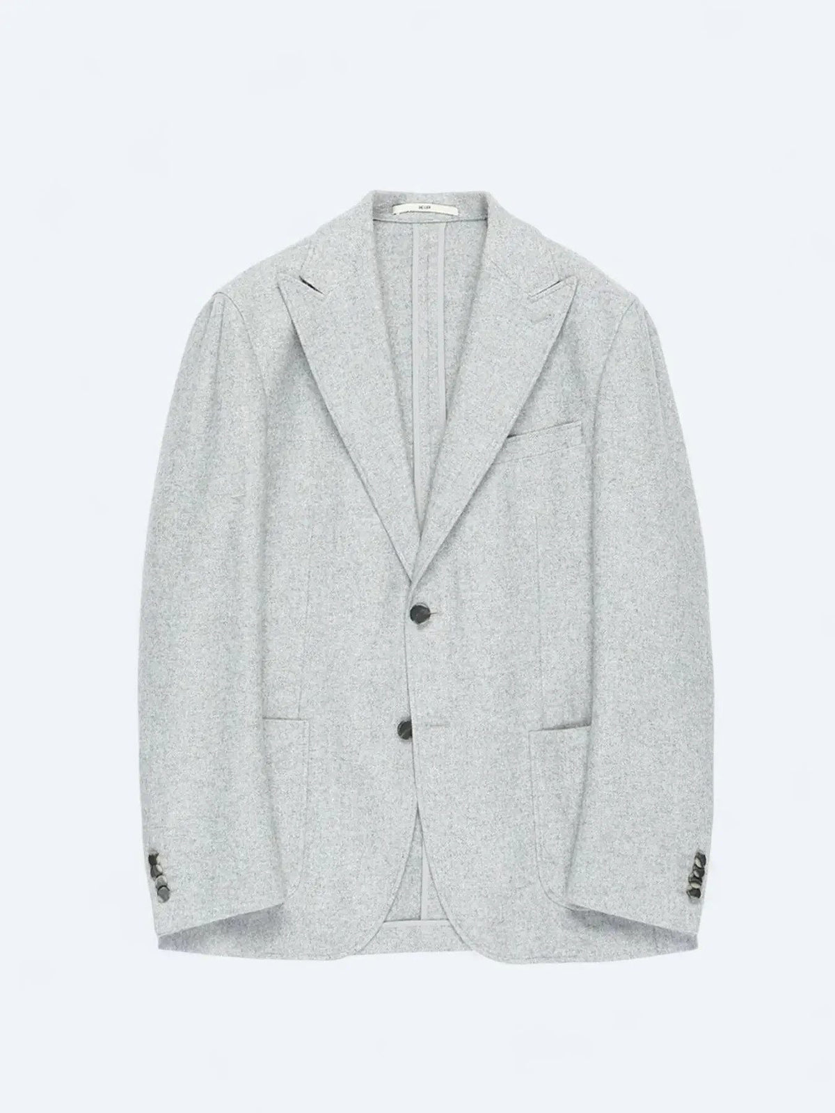 Grau gemusterte Modern Fit Wolljacke