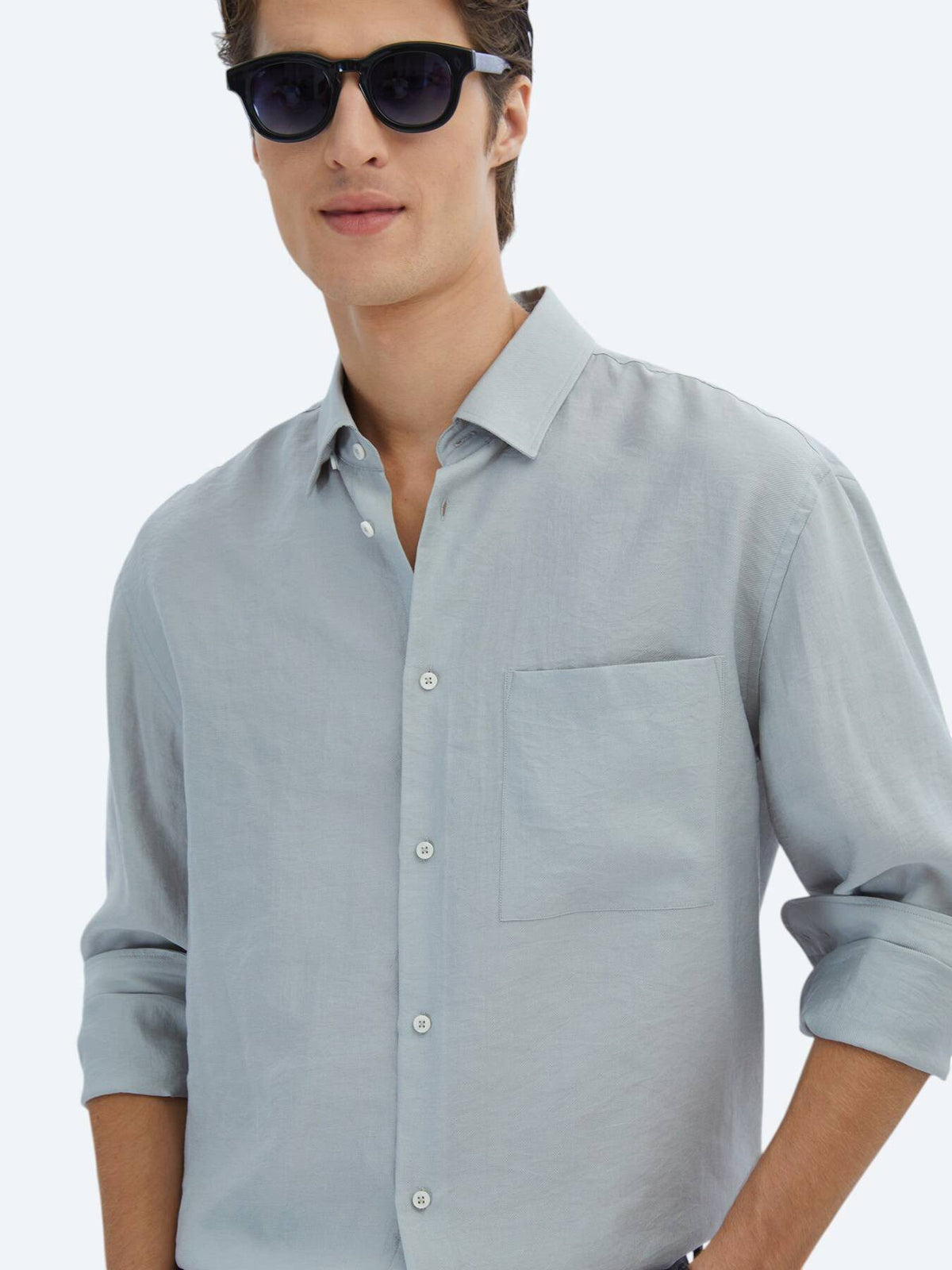 Graues Oversized Casual Webshirt