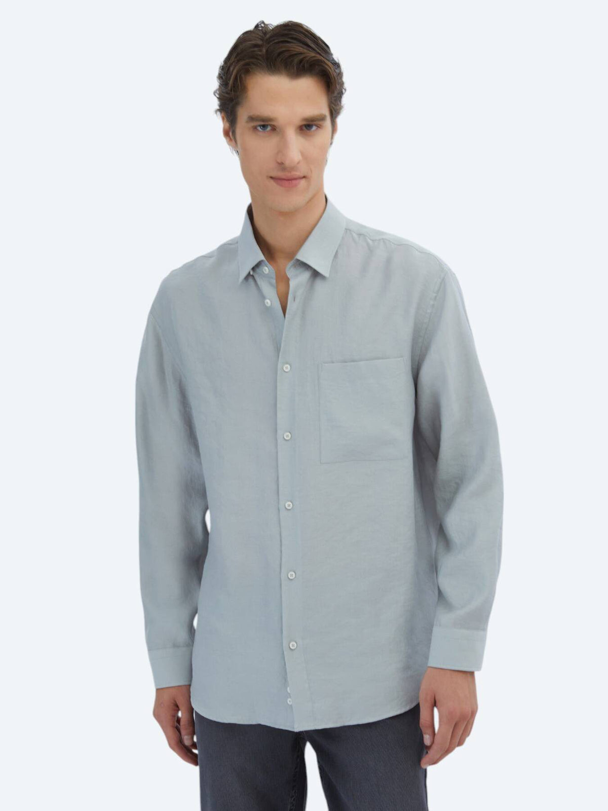Graues Oversized Casual Webshirt