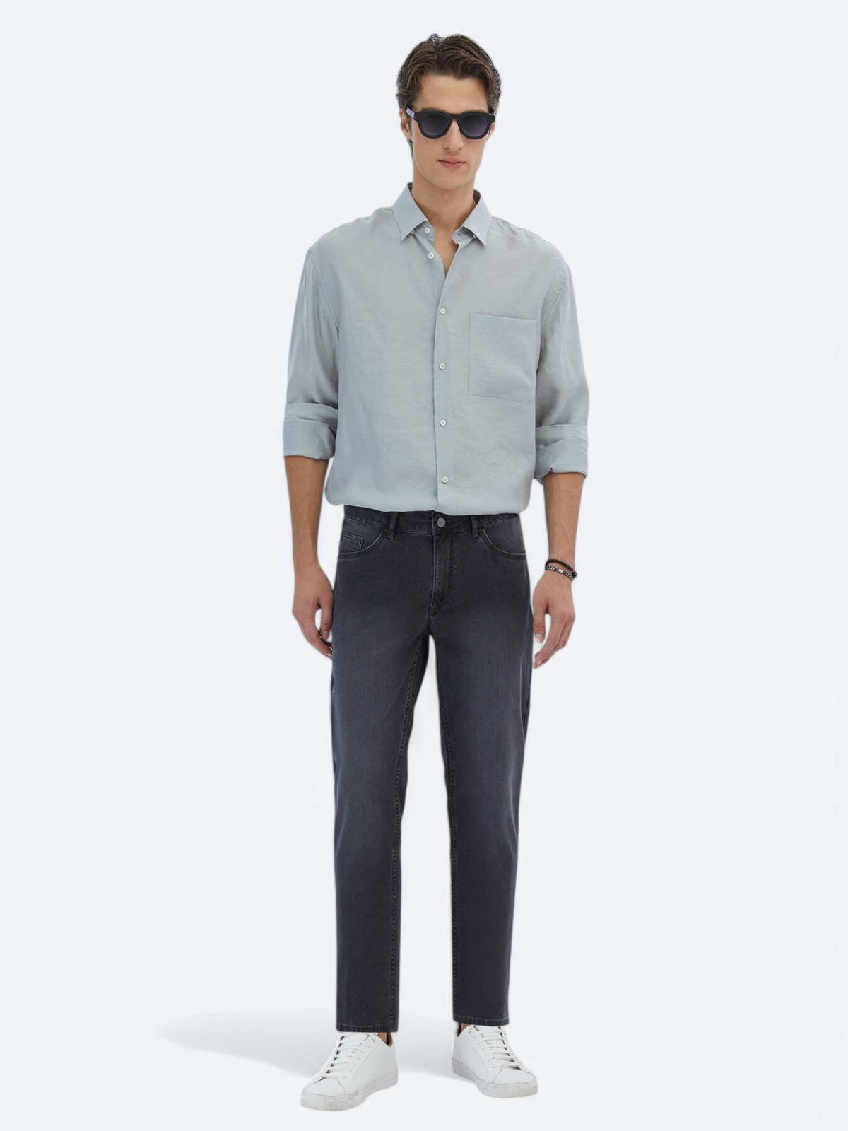 Graues Oversized Casual Webshirt