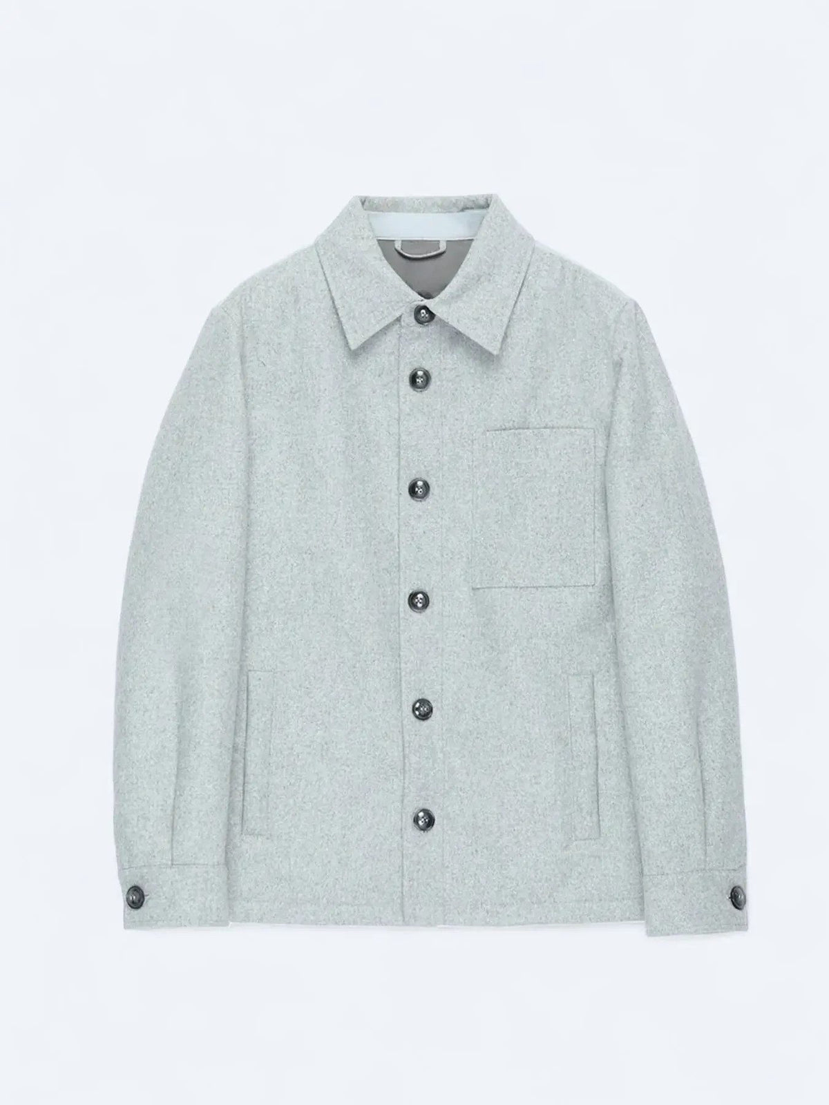 Grau Regular Fit Wollmisch-Blazer