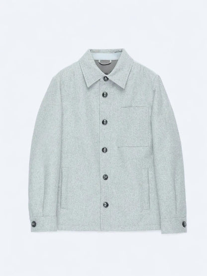 Grau Regular Fit Wollmisch-Blazer