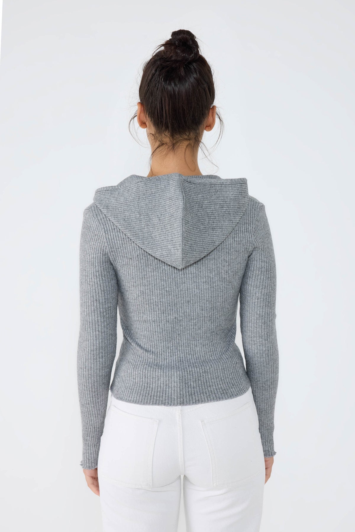Strickcardigan mit Kapuze und Reißverschluss