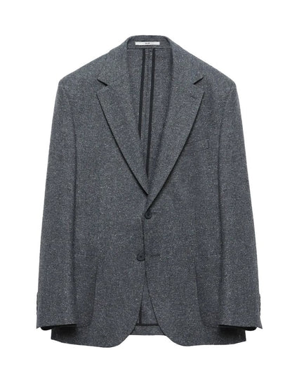 Grau Micro Modern Fit 100% Wolle Jacke
