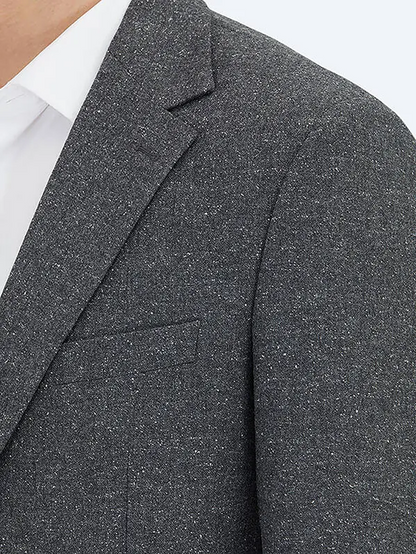 Grau Micro Modern Fit 100% Wolle Jacke