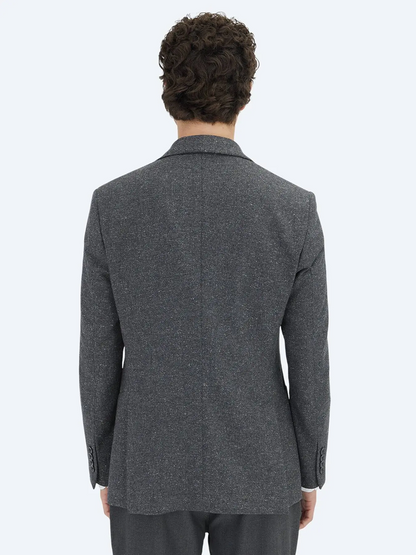 Grau Micro Modern Fit 100% Wolle Jacke