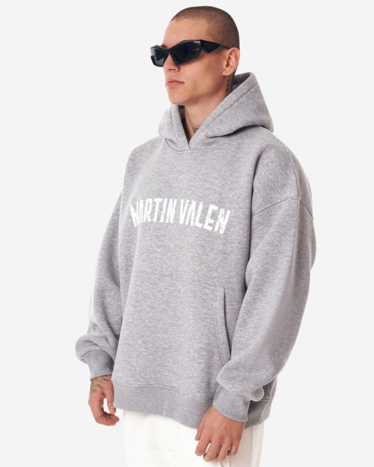 Designer Graues Kapuzen-Sweatshirt von Grieto Martin Valen - Groß