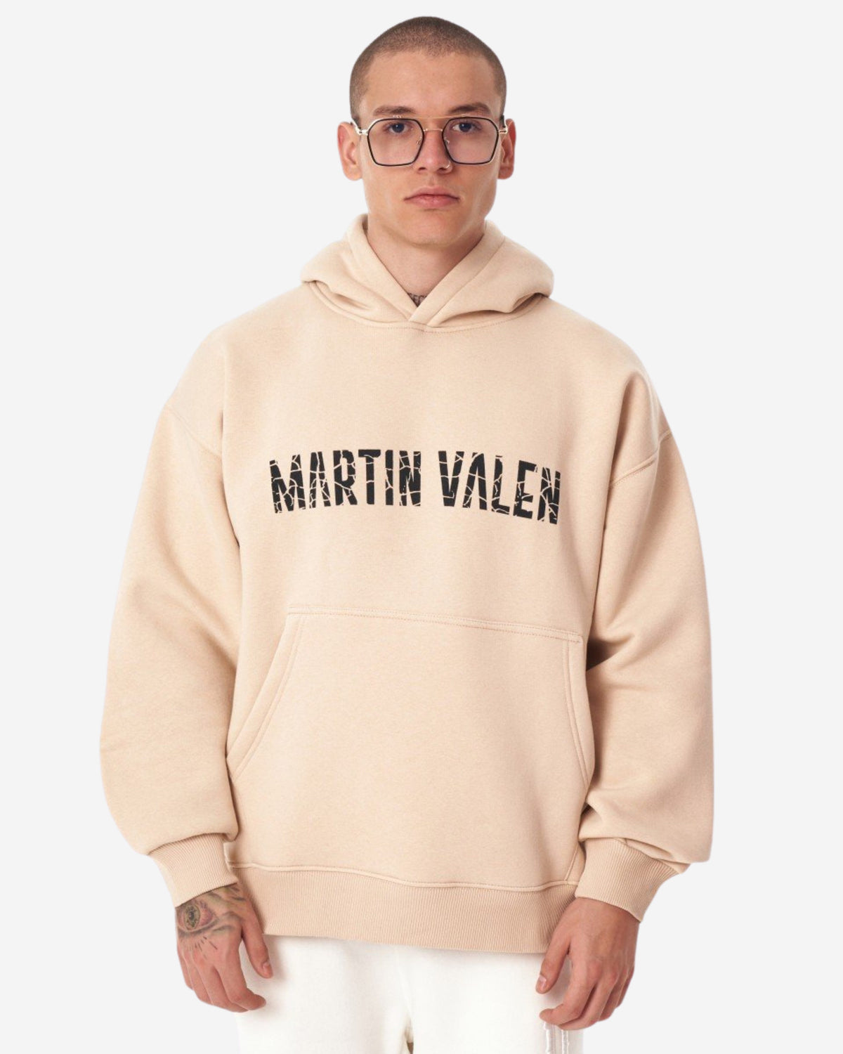 Designer Graues Kapuzen-Sweatshirt von Grieto Martin Valen - Groß