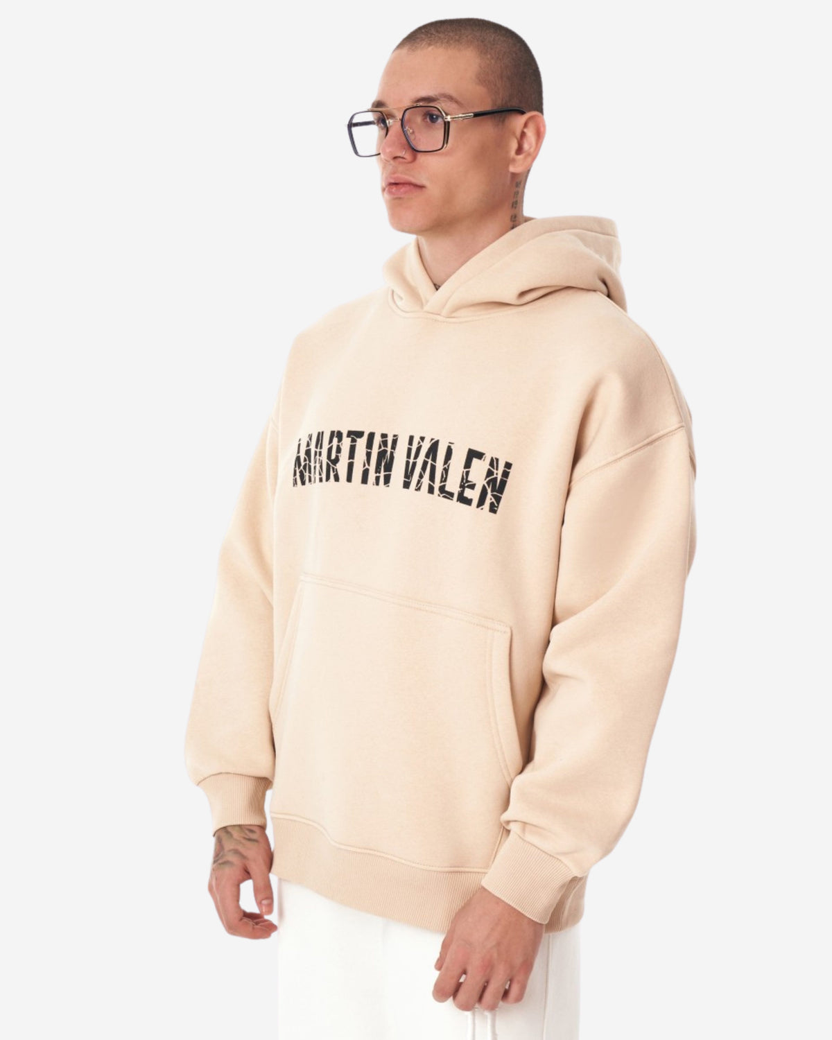 Designer Graues Kapuzen-Sweatshirt von Grieto Martin Valen - Groß