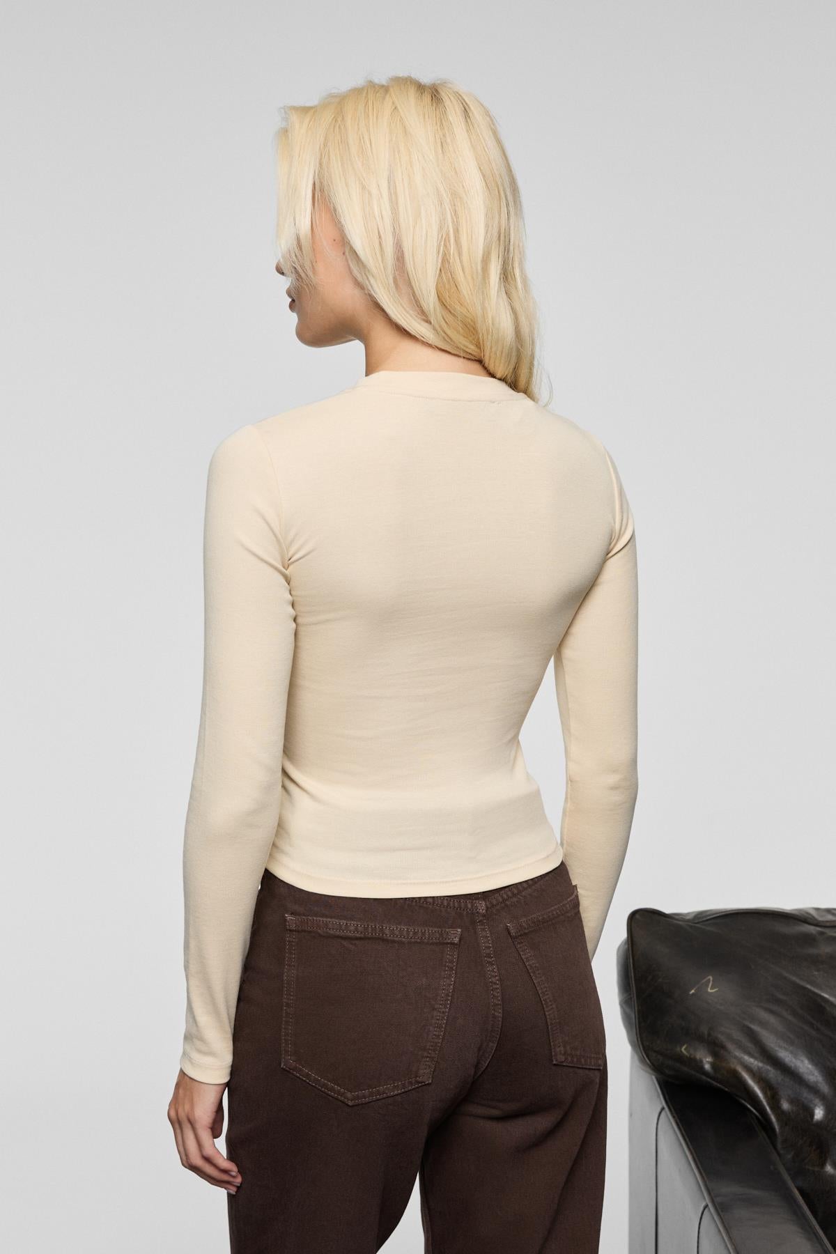 GRIMELANGE GRIGROS Damen Slim Fit Langshirt Beige