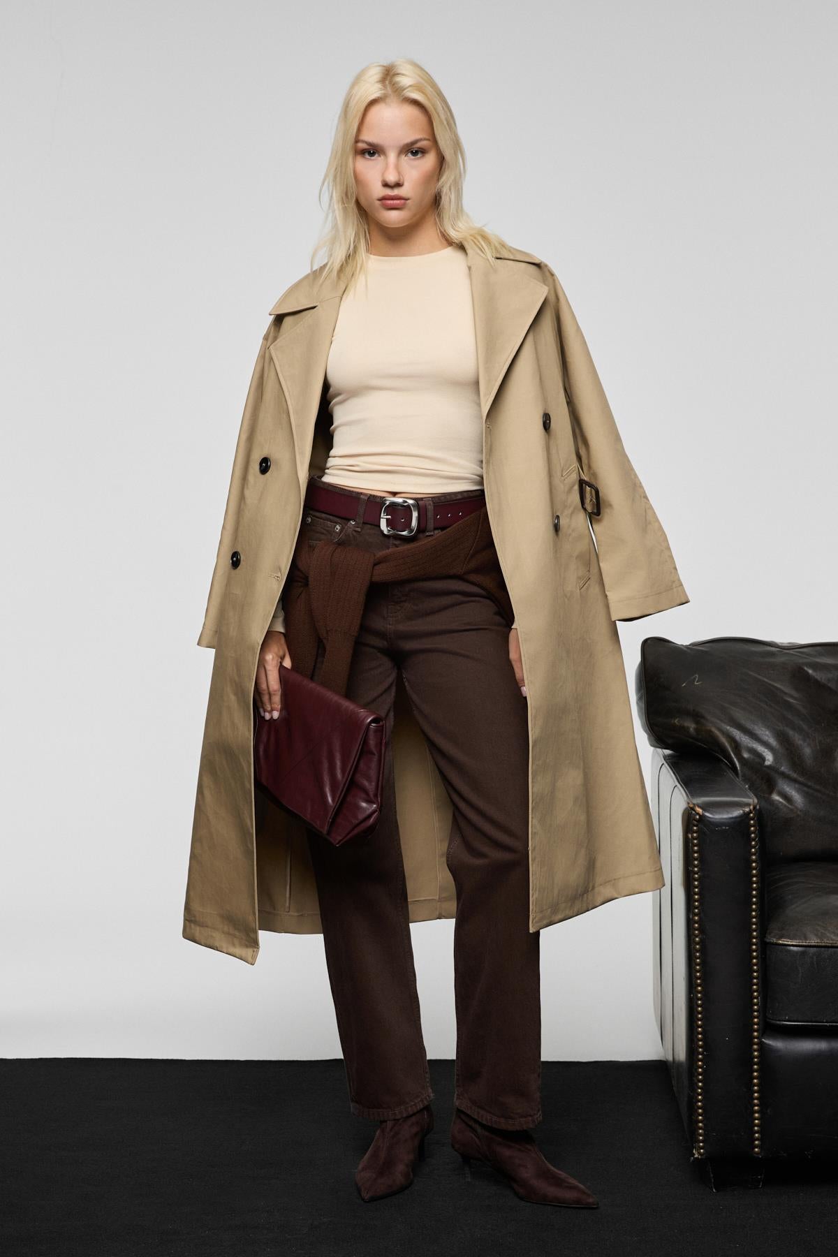 GRIMELANGE GRIGROS Damen Slim Fit Langshirt Beige